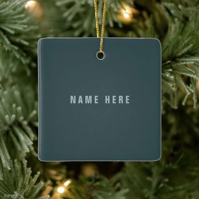 Stylish Modern Looking Name | Blue Gray Ceramic Ornament (Tree)