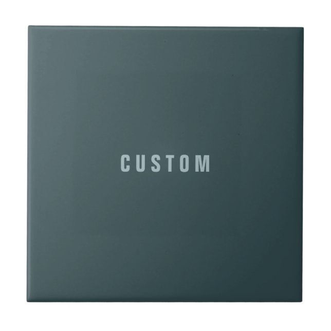 Stylish Modern Looking Name | Blue Gray Ceramic Tile (Front)