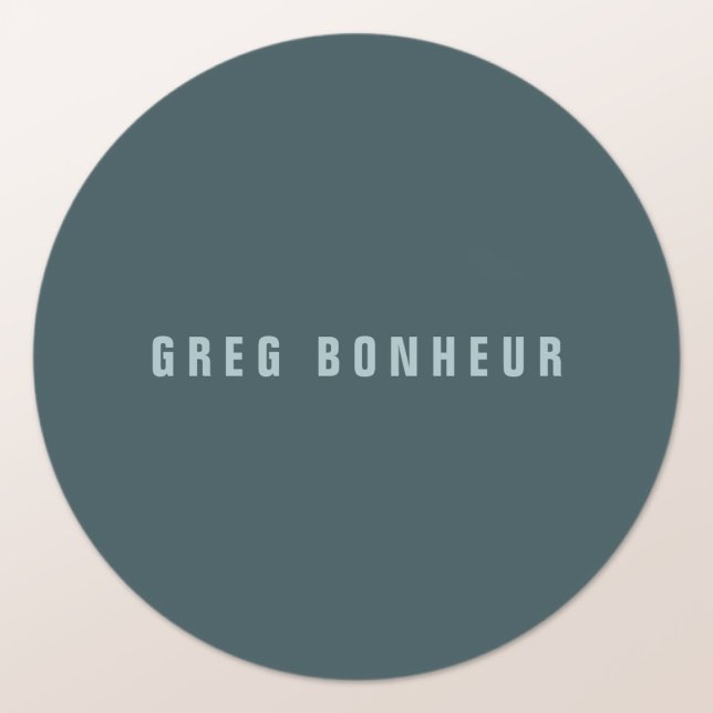 Stylish Modern Looking Name | Blue Gray Classic Round Sticker (Creator Uploaded)