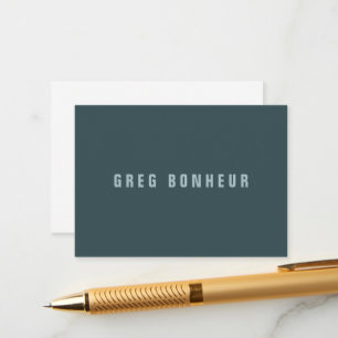 Stylish Modern Looking Name Blue Gray Enclosure Card