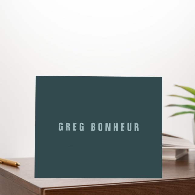 Stylish Modern Looking Name | Blue Gray Foam Board (In Situ (Office))