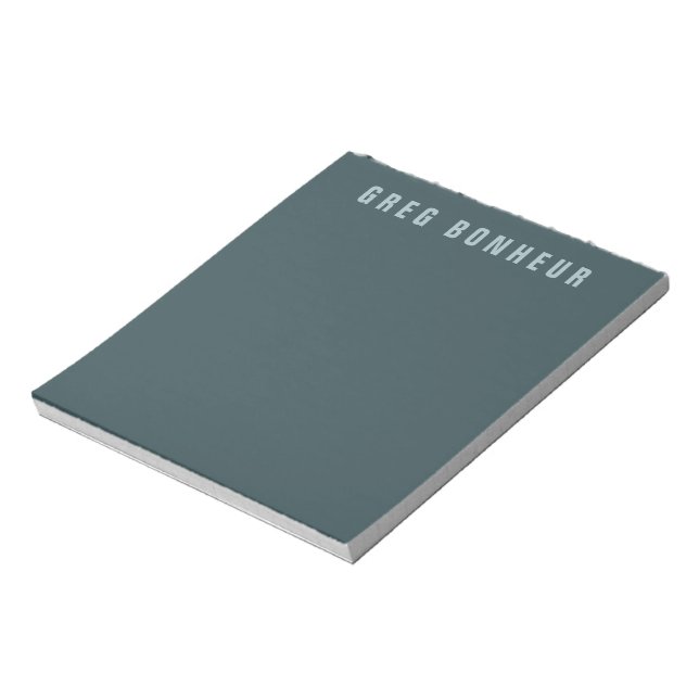 Stylish Modern Looking Name | Blue Gray Notepad (Rotated)