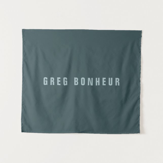 Stylish Modern Looking Name | Blue Gray Tapestry (Front (Horizontal))