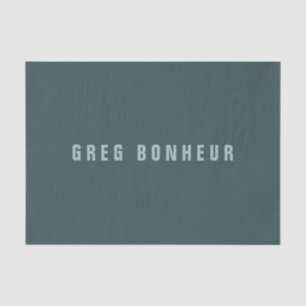 Stylish Modern Looking Name   Blue Gray Tissue Paper