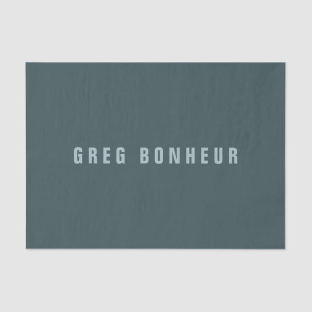 Stylish Modern Looking Name | Blue Gray Tissue Paper (Front)