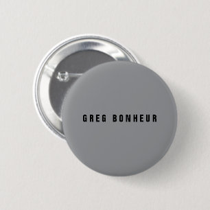 Stylish Modern Looking Name Gray & Black Button