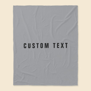 Stylish Modern Looking Name Gray & Black Fleece Blanket