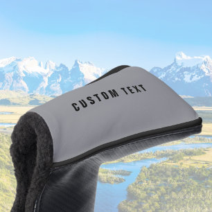 Stylish Modern Looking Name   Gray & Black Golf Head Cover