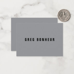Stylish Modern Looking Name   Gray & Black Note Card