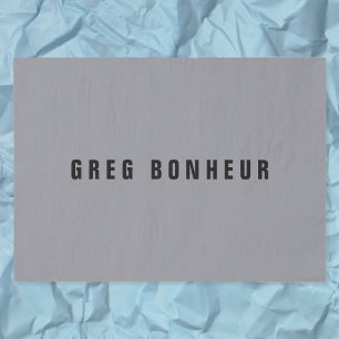 Stylish Modern Looking Name   Gray & Black Tissue Paper