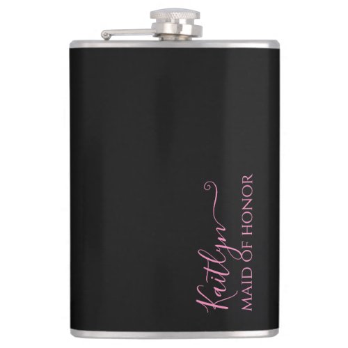 Stylish Modern Maid of Honor Gift  Personalized Flask