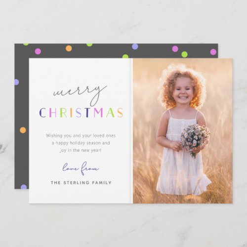 Stylish Modern Merry Christmas Family Photo Holiday Card