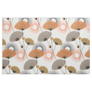 Stylish Modern Mid Century Floral Pattern Fabric