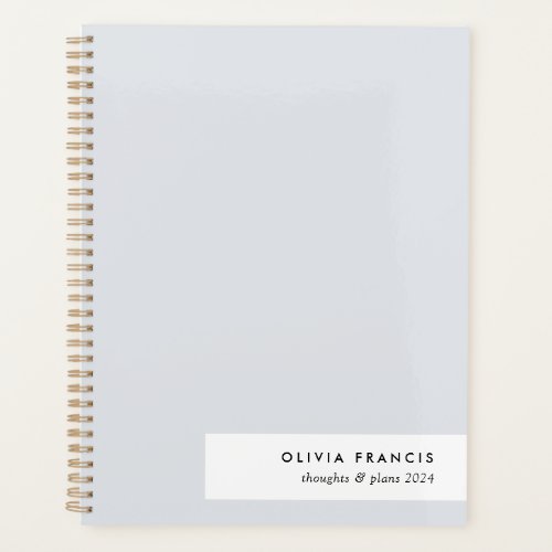 Stylish Modern Minimal Blue Gray Colorblock 2024 Planner