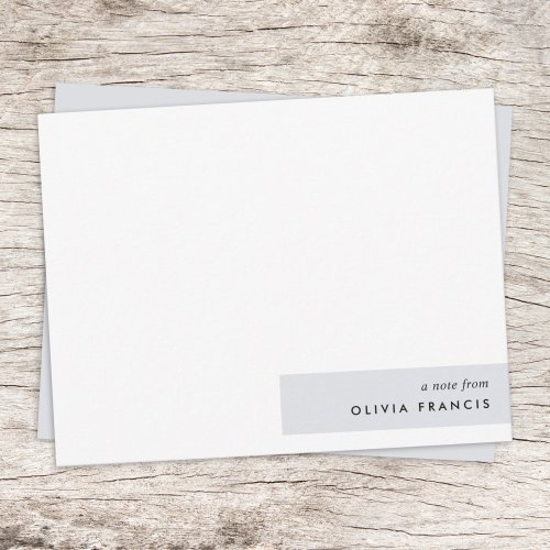 Stylish Modern Minimal Blue Gray Colorblock Note Card