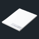 Stylish Modern Minimal Blue Gray Colorblock Notepad<br><div class="desc">A stylish minimalist personalized notepad design with modern typography which can easily be personalised with your own name. The design features a stylish horizontal banner in blue gray.</div>