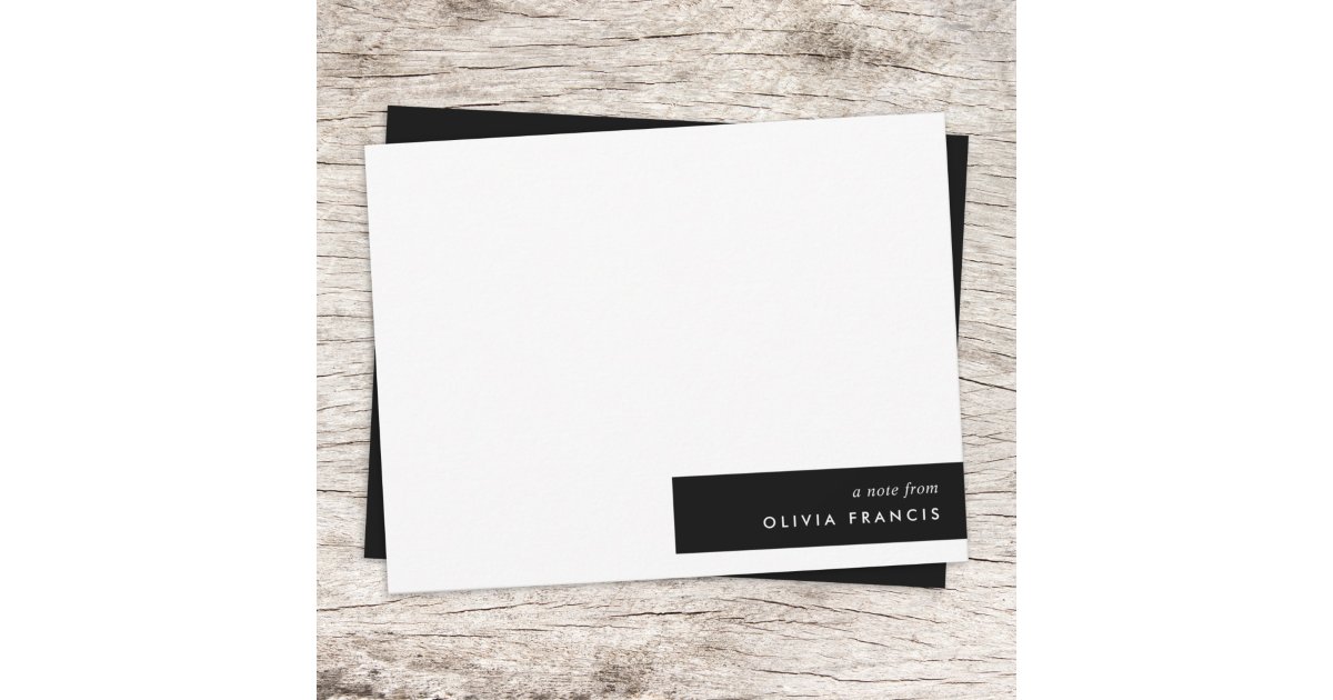 Stylish Modern Minimal Simple Black and White Note Card | Zazzle