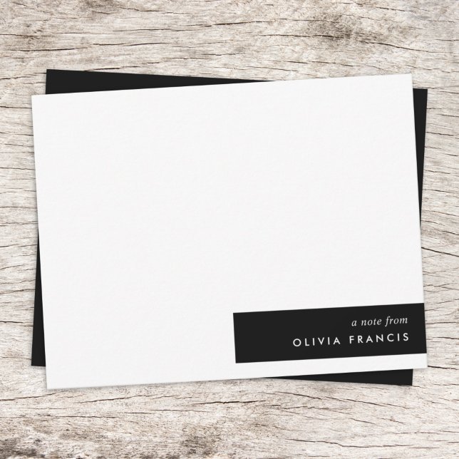 Stylish Modern Minimal Simple Black and White Note Card (Creator Uploaded)