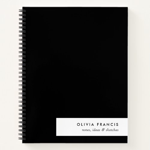 Stylish Modern Minimal Simple Black and White Notebook