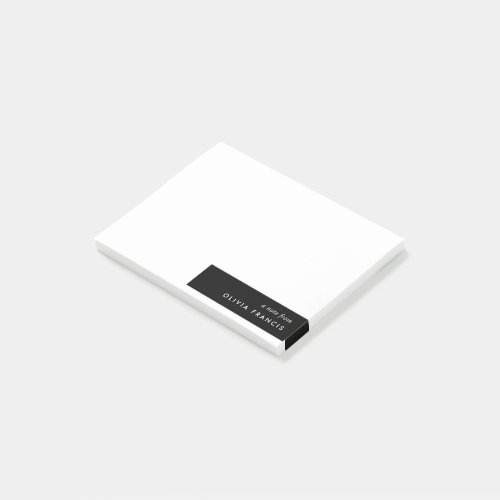 Stylish Modern Minimal Simple Black and White Post_it Notes