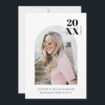 Stylish Modern Minimalist Arch Graduation Photo Announcement<br><div class="desc">Can be fully customized to suit your needs. © Gorjo Designs. Made for you via the Zazzle platform. // Note: photo used is a placeholder image only. You will need to replace with your own photo before ordering/printing. If you need help with this please contact me. // Need help customizing...</div>