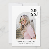 Stylish Modern Minimalist Arch Graduation Photo