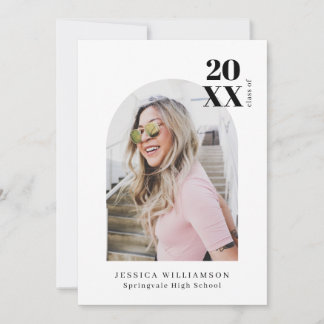 Stylish Modern Minimalist Arch Graduation Photo Announcement