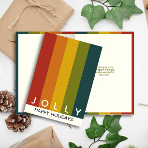 Stylish Modern Minimalist Color Stripes Christmas Holiday Card