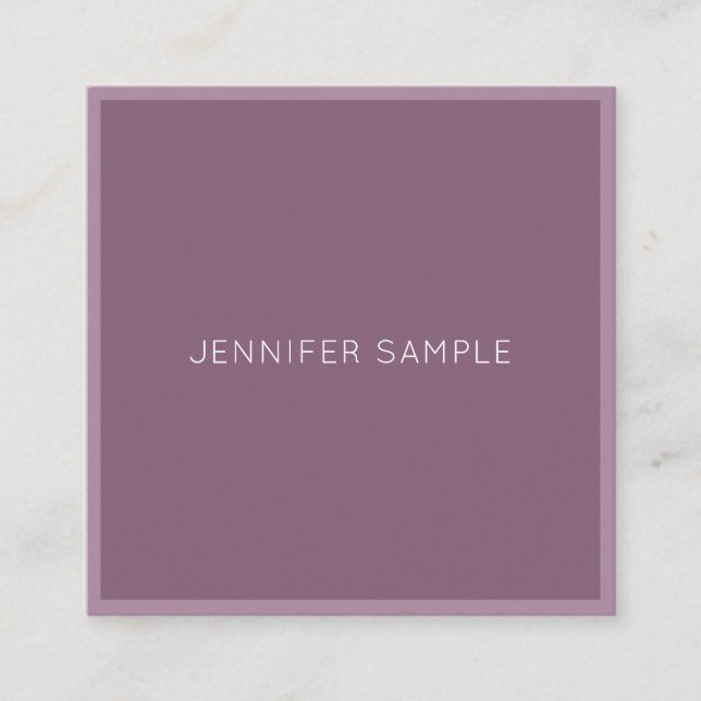 Stylish Modern Minimalist Design Luxury Template Square Business Card (Front)