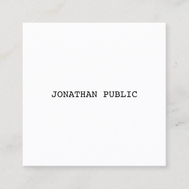 Stylish Modern Minimalist Design Template Simple Square Business Card (Front)