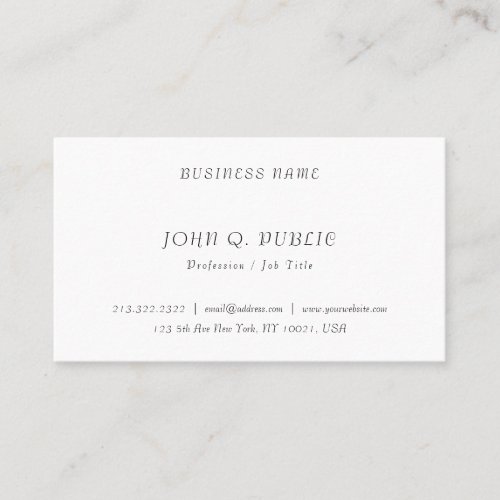 Stylish Modern Minimalist Elegant Professional Top Business Card