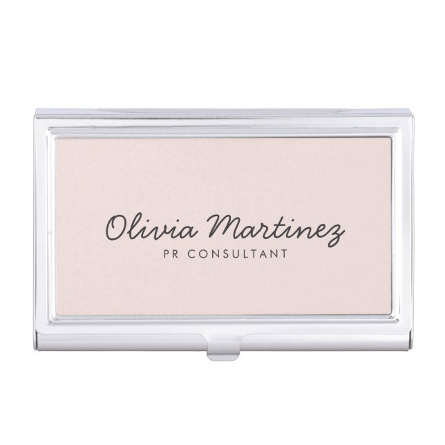 Stylish Modern Minimalist Elegant Script  Business Card Case (Front)