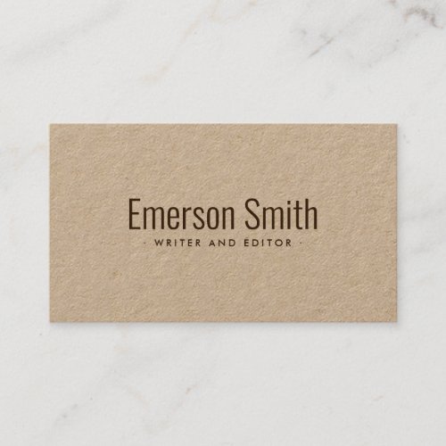 Stylish modern minimalist professional Kraft paper Business Card