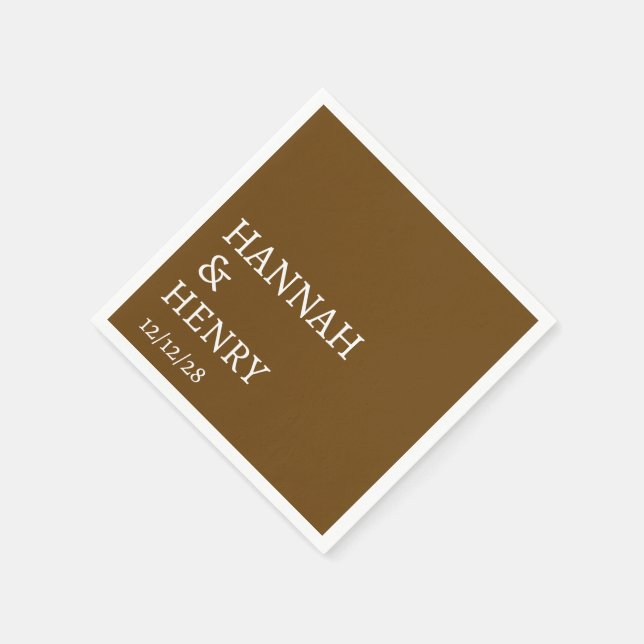 STYLISH MODERN MINIMALIST SCRIPT CUSTOM WEDDING  NAPKINS (Corner)