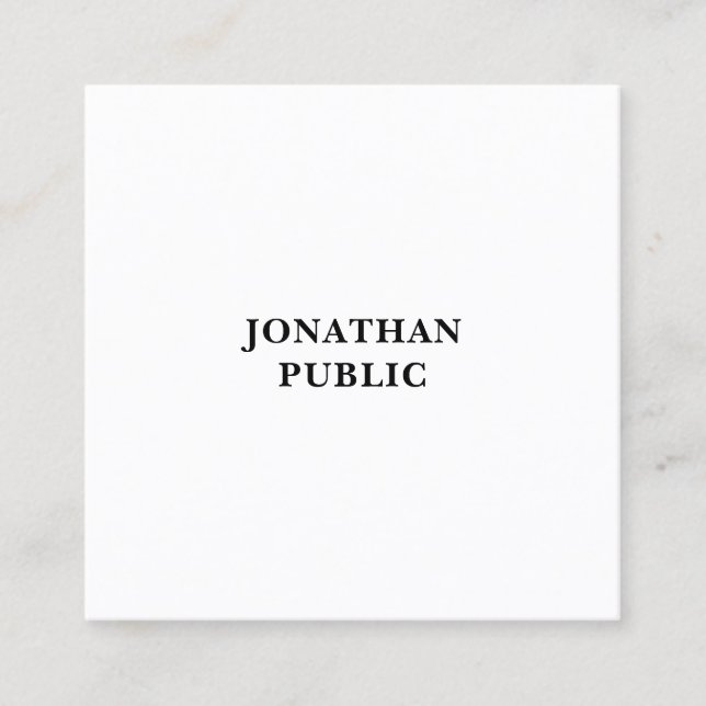 Stylish Modern Minimalist Template Elegant Trendy Square Business Card (Front)