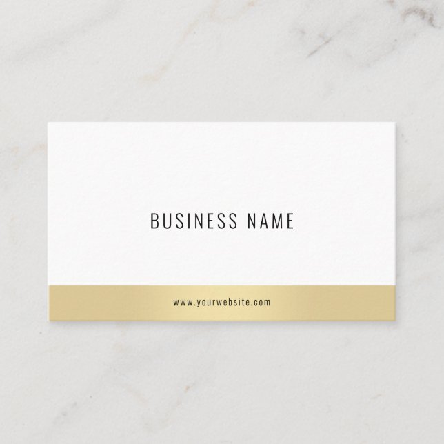 Stylish Modern Minimalistic Elegant Gold Template Business Card (Front)