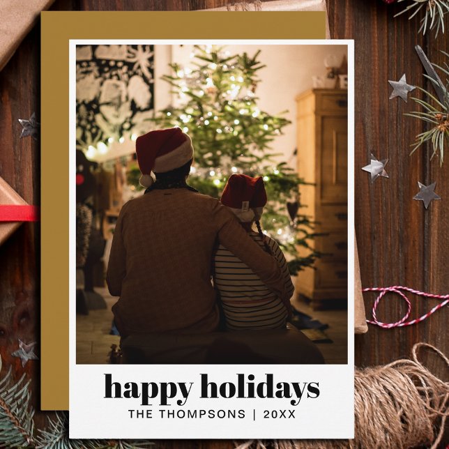 Stylish Modern Minimalistic Family Photo Christmas Holiday Card (Creator Uploaded)