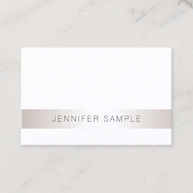 Stylish Modern Minimalistic Plain Trendy Salon Business Card (Front)