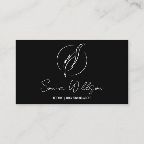 Stylish Modern Mobile Notary  Loan Signing Agent Business Card