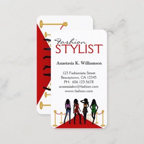 Stylish Modern Models Stylist Fashion Designer Business Card
