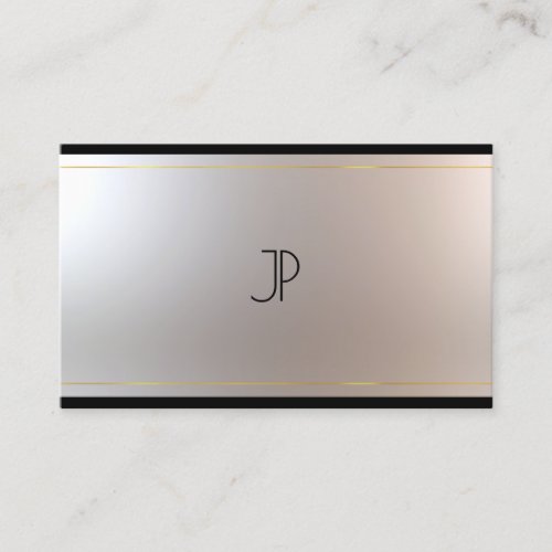 Stylish Modern Monogram Glam Gold Silver Graceful Business Card
