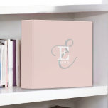 Stylish Modern Monogram Typography Blush Pink 3 Ring Binder<br><div class="desc">An elegant stylish representation of your name and monogram accents this custom 3-ring binder with classic serifs and a more ornate script typography in a balanced symmetry. The three elements blend together beautifully to create your own personal branding logo. Shown here with a soft blush pink background with monogram elements...</div>
