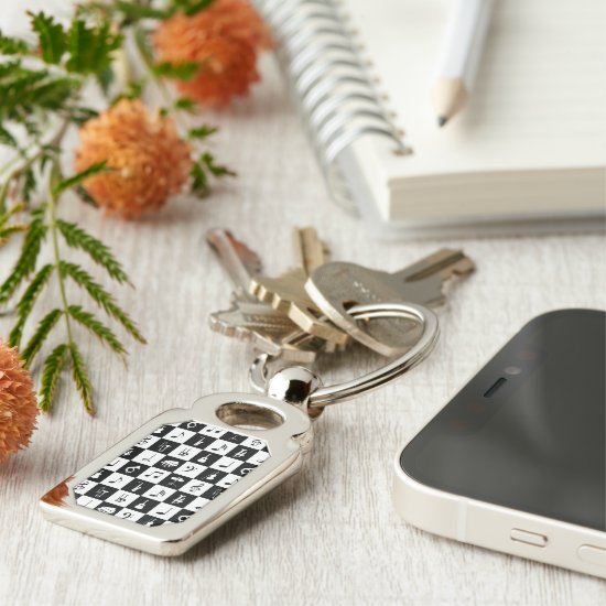 Stylish Modern Music Notes and Instruments Keychain