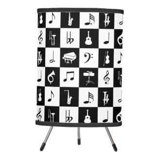 Stylish Modern Music Notes and Instruments Table Lamp