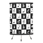Stylish Modern Music Notes and Instruments Tripod Lamp (Back)