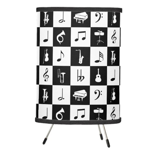 Stylish Modern Music Notes and Instruments Tripod Lamp (Right)