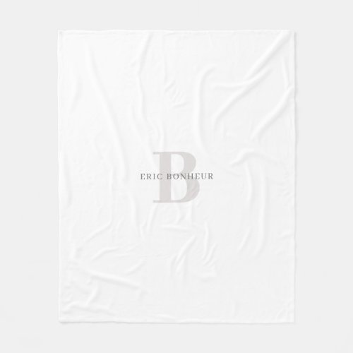 Stylish Modern Name  Monogram Fleece Blanket