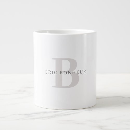 Stylish Modern Name  Monogram Giant Coffee Mug