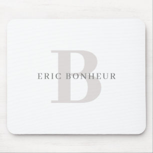 Stylish Modern Name & Monogram Mouse Pad