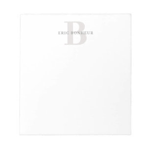 Stylish Modern Name & Monogram Notepad